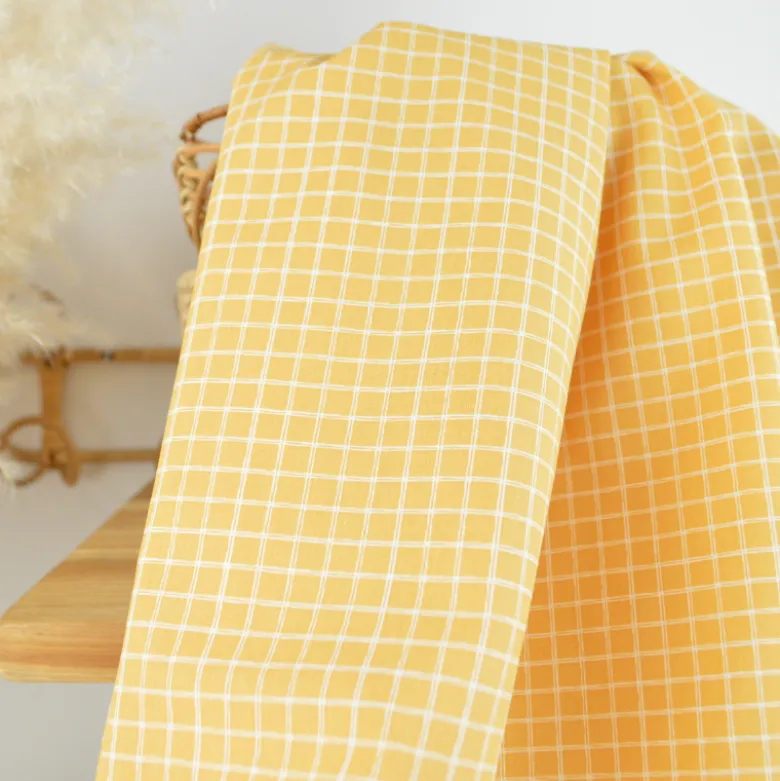 Tissu coton Jules à carreaux coloris Avoine - OEKO TEX