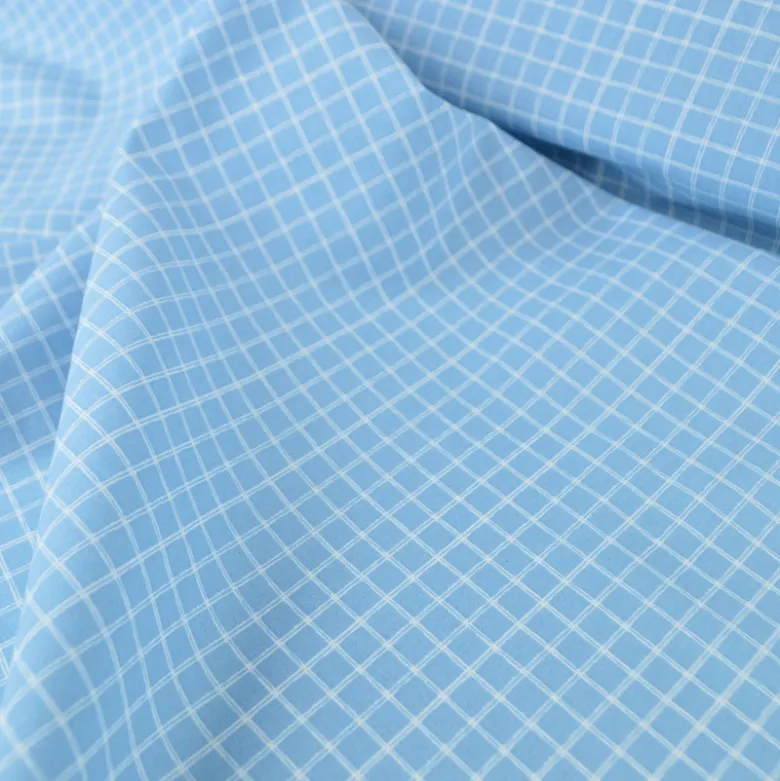 Tissu coton Jules à carreaux coloris bleu et blanc - OEKO TEX