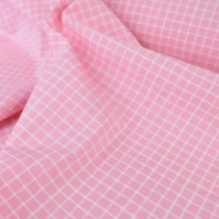 Tissu coton Jules à carreaux coloris Rose fané et blanc - OEKO TEX