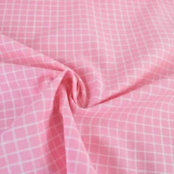 Tissu coton Jules à carreaux coloris Rose fané et blanc - OEKO TEX