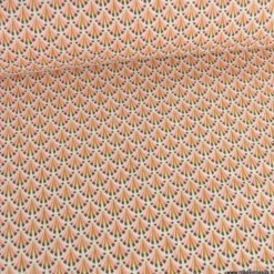 Tissu coton Kolius motif écailles coloris Sorbet et blanc - OEKO TEX
