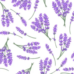 Tissu coton Lavandin motif lavande - OEKO TEX