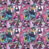 Tissu coton Lina - motif girly fuchsia