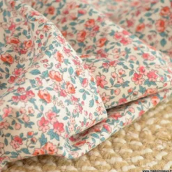 Tissu coton Léonie Enduit coloris Corail - Oeko tex