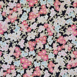 Tissu coton lourd Naomi motif fleurs japonaises - OEKO TEX