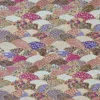 Tissu coton lourd Paysage Japonais or, rose et violet - OEKO TEX