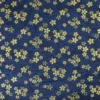 Tissu coton lourd Tatami motif fleurs et vagues japonaises Bleu - OEKO TEX