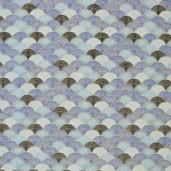 Tissu coton lourd Tsunami motif fleurs japonaises - OEKO TEX