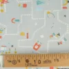 Tissu Coton Midril motif circuit de voiture fond gris bleu- OEKO TEX