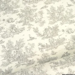 Tissu coton Mini Pastorale Toile de Jouy Lin et Noir - OEKO TEX
