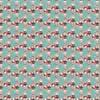 Tissu coton motif nageuse rétro fond turquoise - OEKO TEX