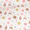 Tissu coton Mystic motif Ex-voto et soleil corail fond blanc - OEKO TEX