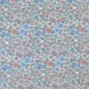 Tissu coton Natura motif petites fleurs vertes, corail et bleu