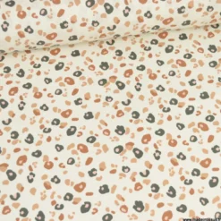 Tissu Coton OEKO TEX Felyna impriméléopard fond écru
