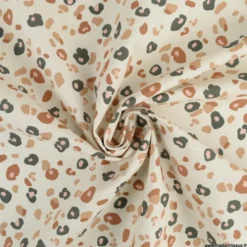 Tissu Coton OEKO TEX Felyna impriméléopard fond écru