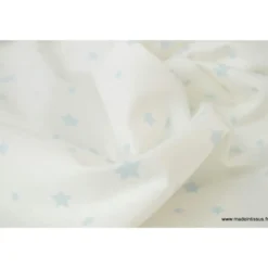 Tissu Coton OEKO TEX imprimé étoiles ciel fond blanc