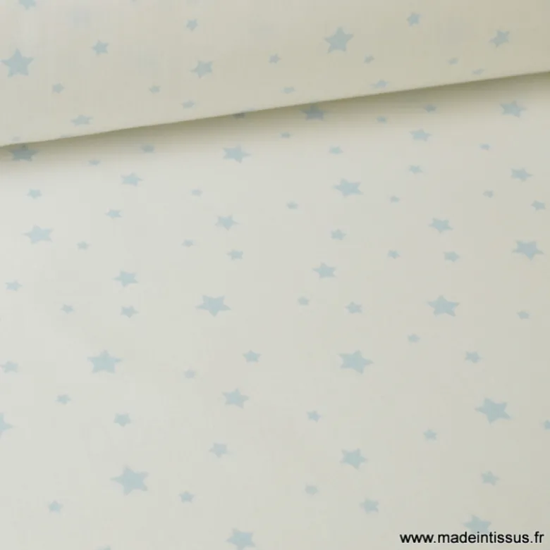 Tissu Coton OEKO TEX imprimé étoiles ciel fond blanc
