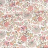 Tissu coton Palopa motif fleurs Indiennes roses fond blanc