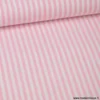 Tissu coton rayures roses et blanches tissé teint - OEKO TEX