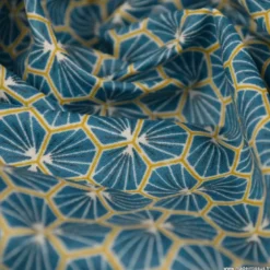 Tissu coton Riad coloris pétrole Oeko tex