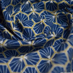 Tissu coton Riad Enduit coloris Marine Oeko tex