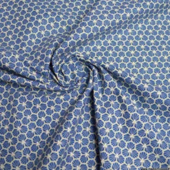 Tissu coton Riad Enduit coloris Marine Oeko tex