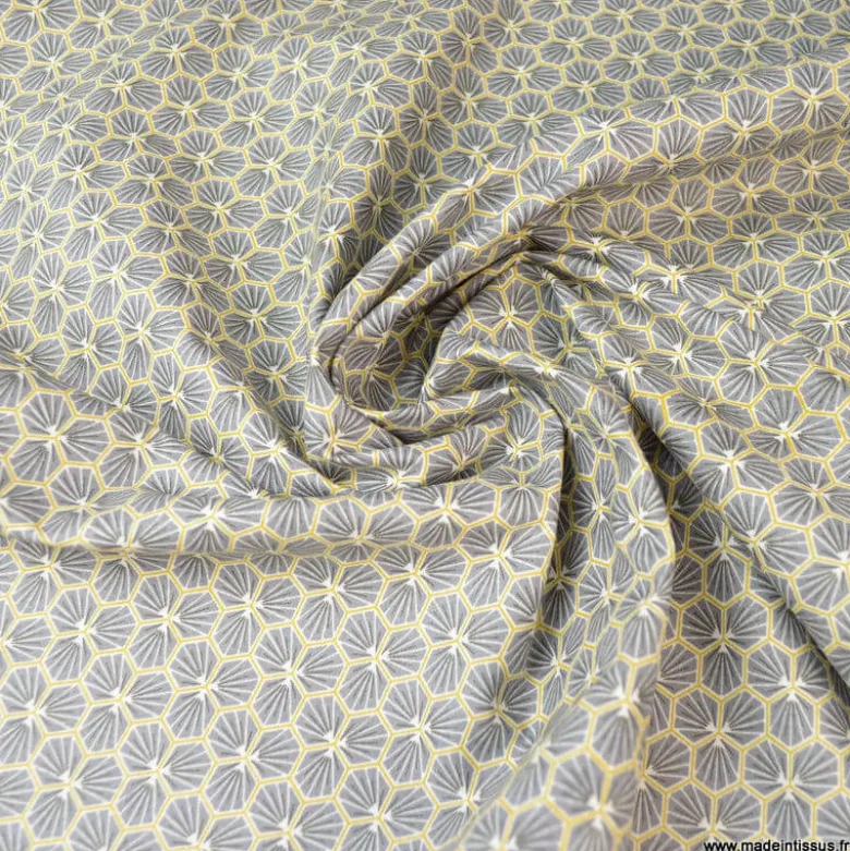 Tissu coton Riad Enduit coloris Ardoise Oeko tex