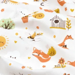 Tissu coton Rouxy motifs renards, abeilles et soleil - oeko tex