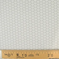 Tissu coton Saijo motif Wifi Gris et blanc - oeko tex