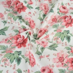 Tissu coton Scarlet motifs fleurs roses - OEKO TEX