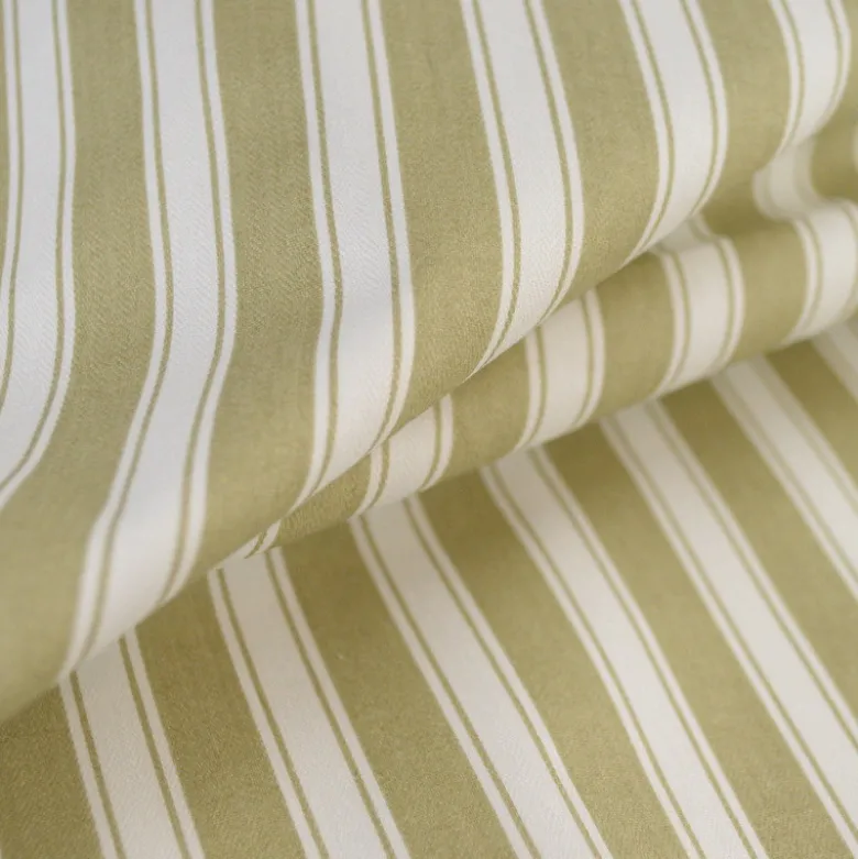 Tissu coton sergé Cale Anti duvet à rayures