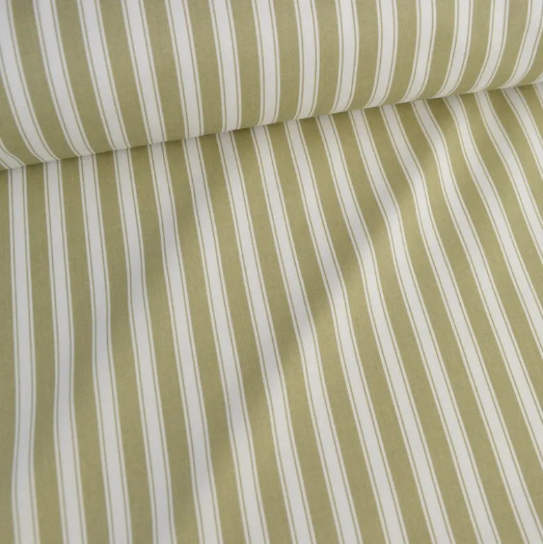 Tissu coton sergé Cale Anti duvet à rayures