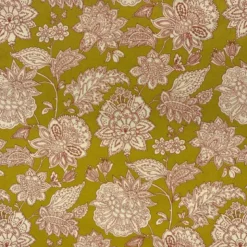 Tissu coton Sharma motif fleurs Indiennes Ocre - OEKO TEX