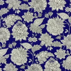 Tissu coton Sharma motif fleurs Indiennes bleu - OEKO TEX