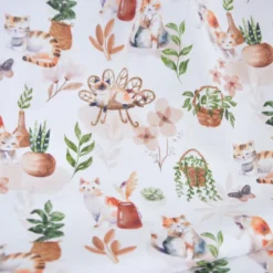 Tissu coton Siamois motif chats - OEKO TEX