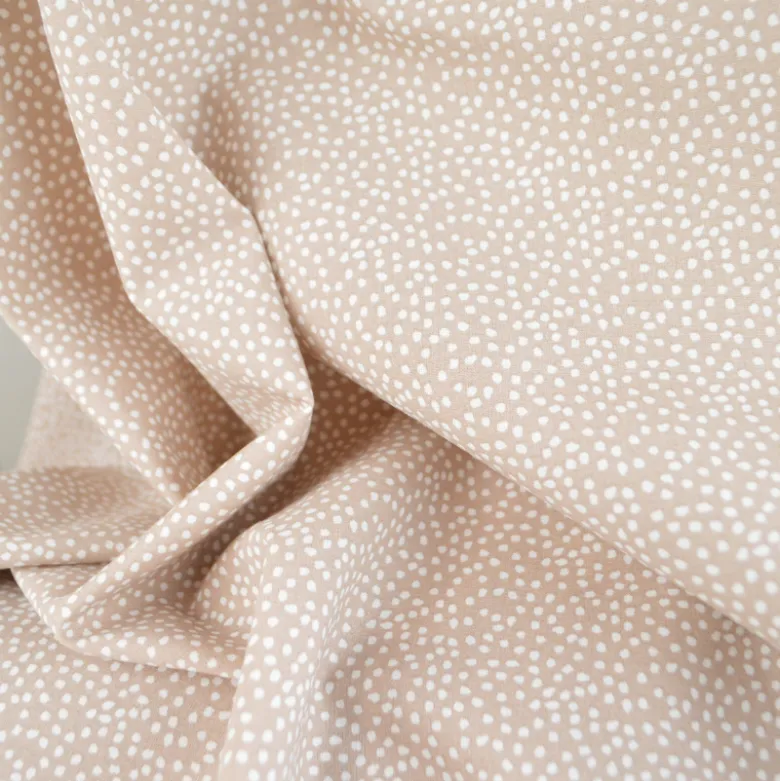 Tissu coton Tassi motif petit pois fond Galet - OEKO TEX