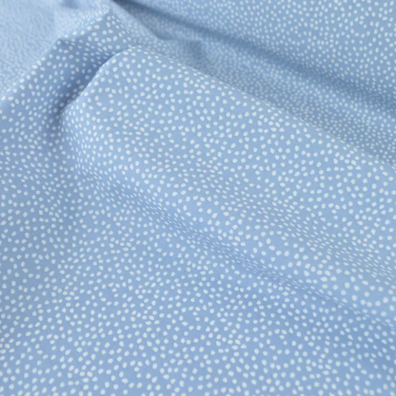 Tissu coton Tassi motif petit pois fond bleu baltique - OEKO TEX
