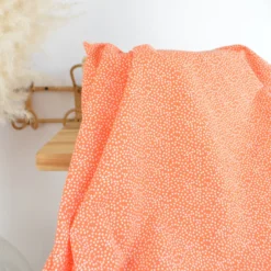 Tissu coton Tassi motif petit pois fond Orange - OEKO TEX