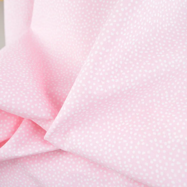 Tissu coton Tassi motif petit pois fond Rose - OEKO TEX