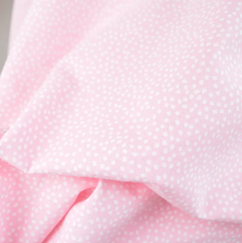 Tissu coton Tassi motif petit pois fond Rose - OEKO TEX