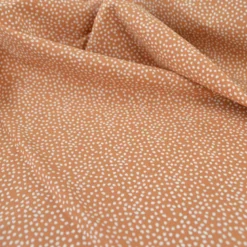 Tissu coton Tassi motif petit pois fond caramel - OEKO TEX
