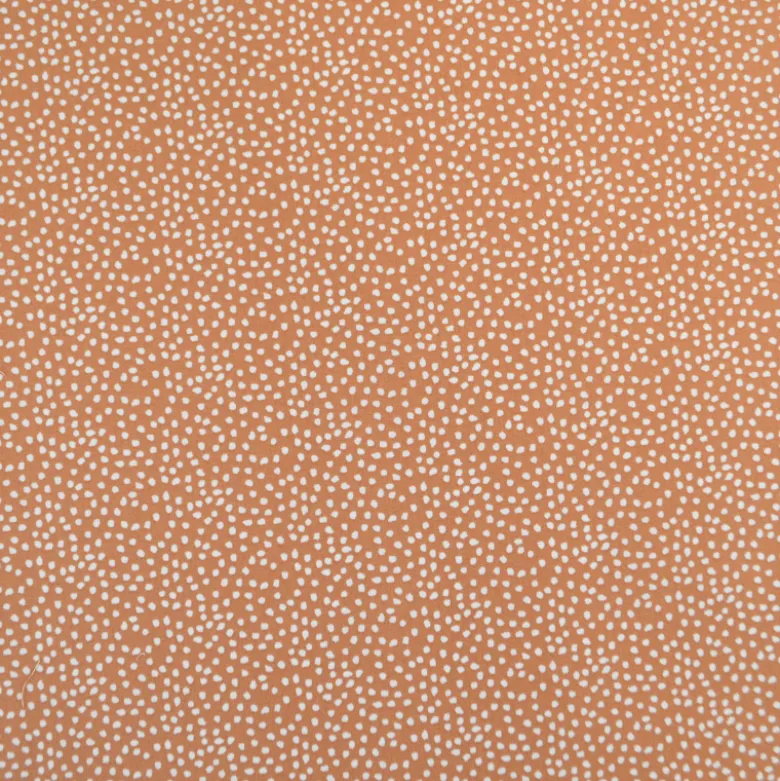 Tissu coton Tassi motif petit pois fond caramel - OEKO TEX