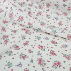 Tissu coton texturé fleurs Liberty – Blanc fond blanc