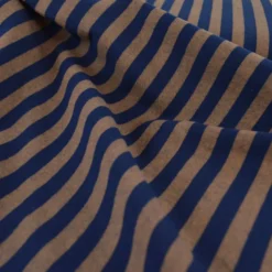 Tissu coton tissé teint à rayures - Bleu marine