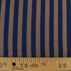 Tissu coton tissé teint à rayures - Bleu marine