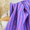 Tissu coton tissé teint à rayures - Violet et rose