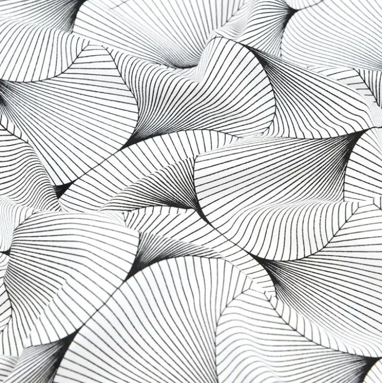 Tissu coton York enduit motifs graphique noir et blanc