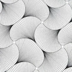 Tissu coton York enduit motifs graphique noir et blanc