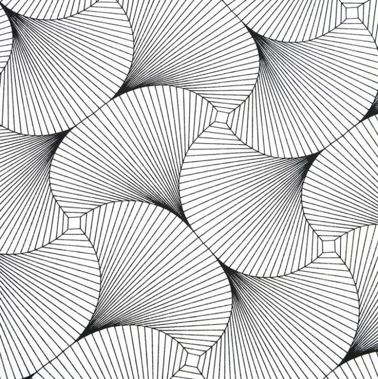 Tissu coton York enduit motifs graphique noir et blanc