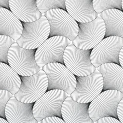 Tissu coton York enduit motifs graphique noir et blanc
